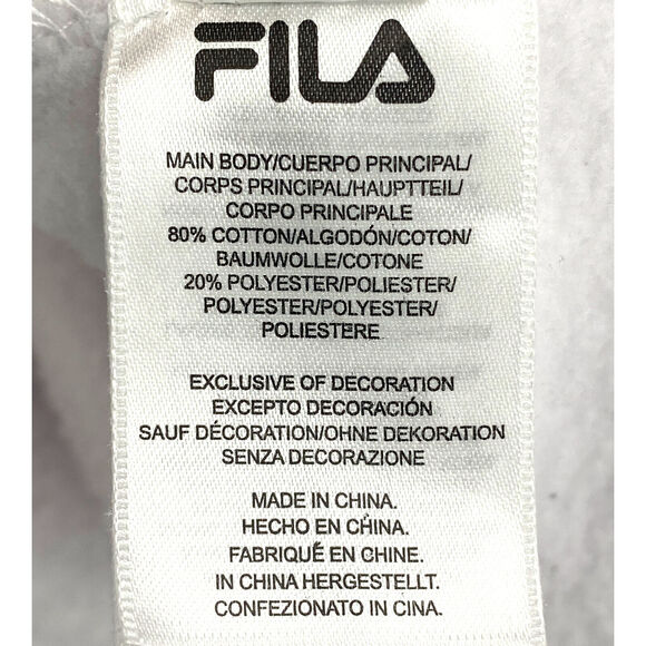 VTG FILA Sweatshirt Lg Y2K White Spell Out Stripe Streetwear Retro Sport Hip hop - Picture 11 of 12